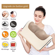 Load image into Gallery viewer, Infrared Heating Neck Shoulder Back Body Electric Massage Pillow Shiatsu Massager Device Cervical Healthy Massageador Relaxation