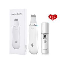 Load image into Gallery viewer, Ultrasonic Skin Scrubber and USB Nebulizer Face Steamer Humidifier Deep Face Cleaning Machine Peeling Shovel Facial Pore Cleaner
