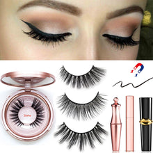 Load image into Gallery viewer, Magnetic Eyeliner Eyelashes Set Natural Thick Handmade No Glue Prevent Allergy Magnetic Fake Eyelashes With Eyelashes Applicator
